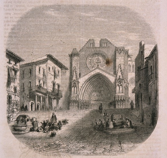 Dibuix de les fonts de la plaça de les Cols de 1858